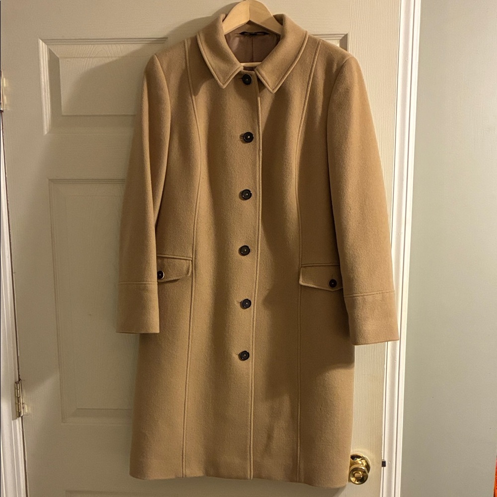 Brooks Brothers Camel-colored 100% Women’s Wool Overcoat
